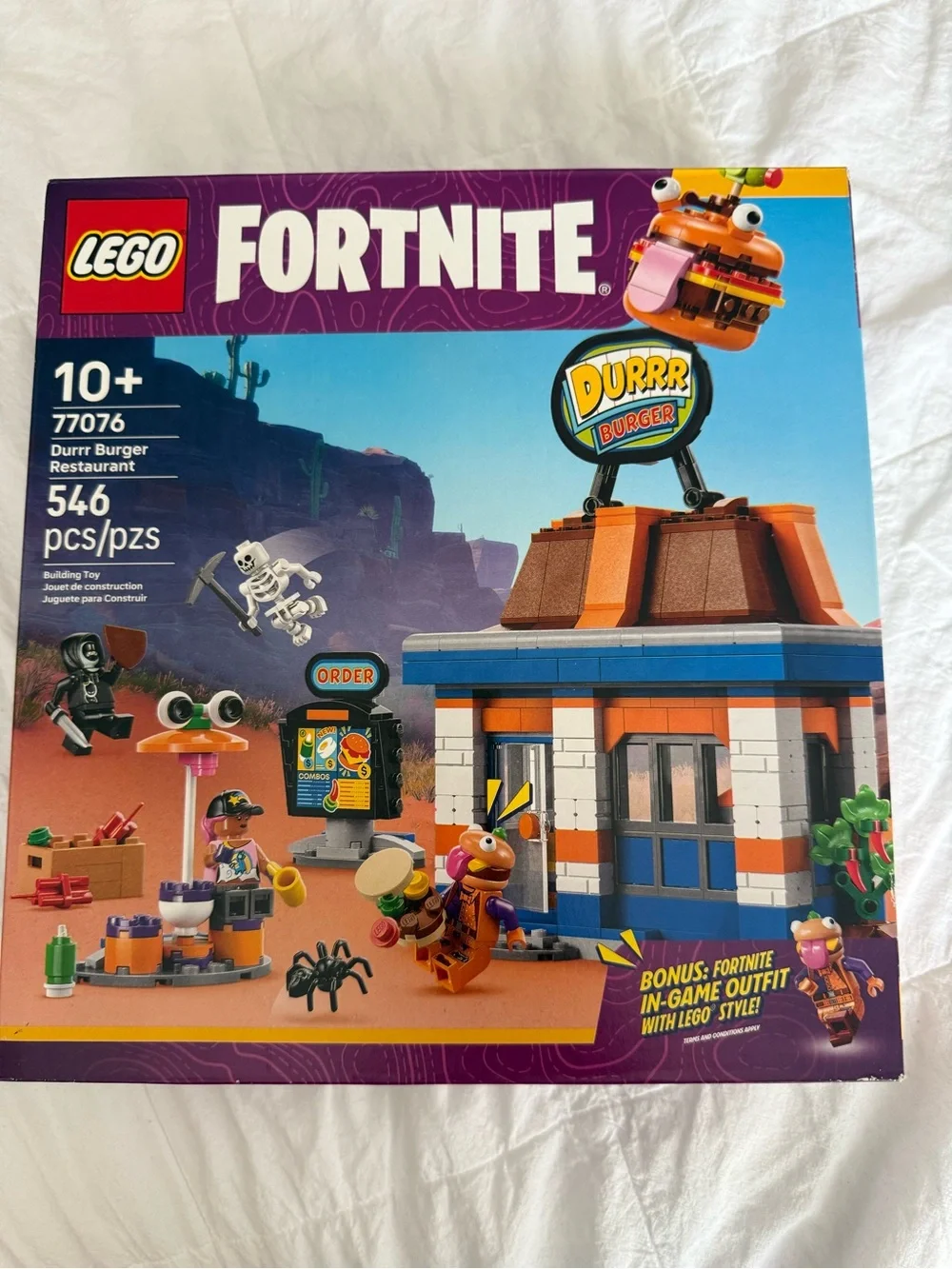 LEGO Fortnite Durr Burger Restaurant Set - Orange, Blue, White, Purple